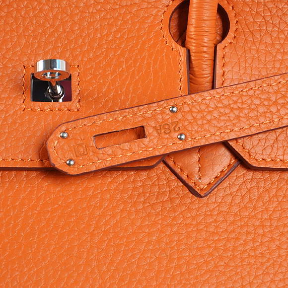 Hermes Birkin 35CM Tote Bags Togo Leather Orange Silver