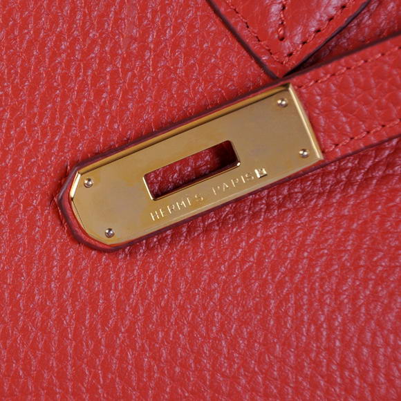 Hermes Birkin 35CM Tote Bags Togo Leather Red Golden