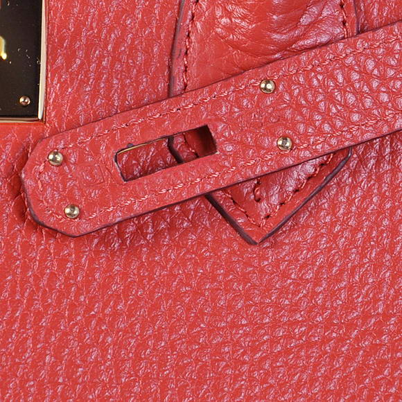 Hermes Birkin 35CM Tote Bags Togo Leather Red Golden