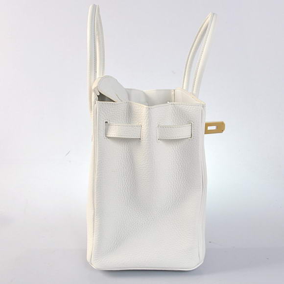 Hermes Birkin 35CM Tote Bags Togo Leather White Golden