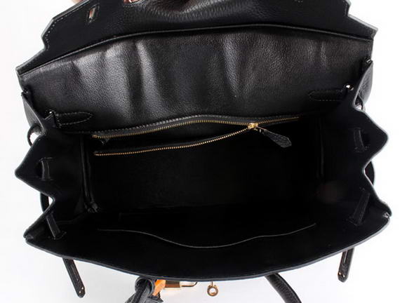 Hermes Birkin 35CM Togo Leather Handbag 6089 Black Golden