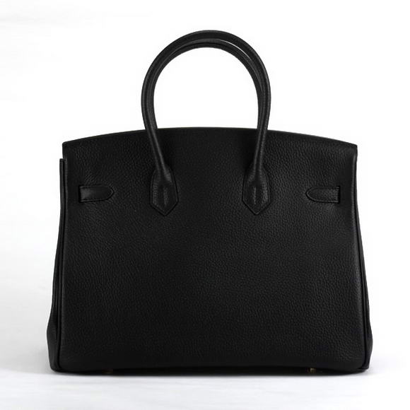 Hermes Birkin 35CM Togo Leather Handbag 6089 Black Silver