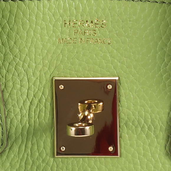 Hermes Birkin 35CM Togo Leather Handbag 6089 Green Golden