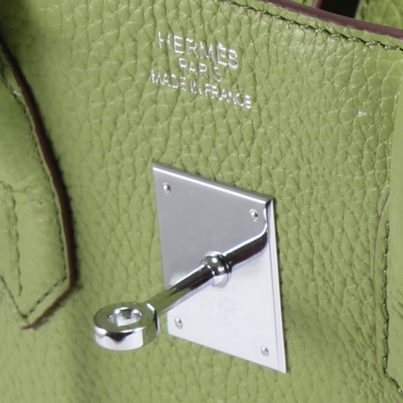 Hermes Birkin 35CM Togo Leather Handbag 6089 Green Silver