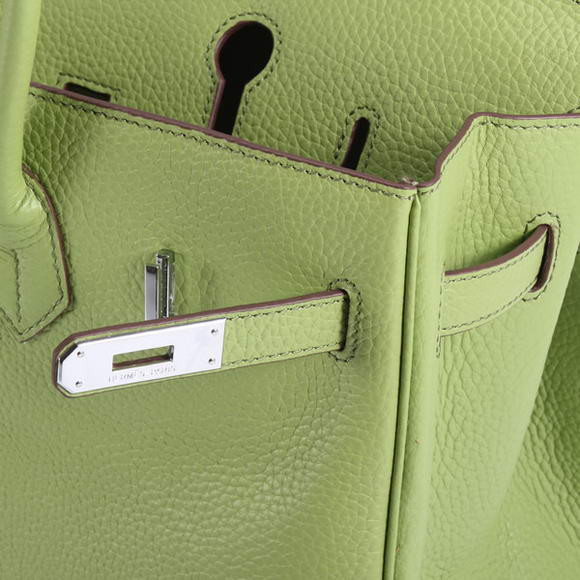 Hermes Birkin 35CM Togo Leather Handbag 6089 Green Silver