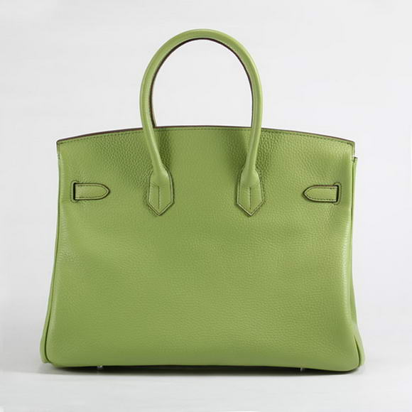 Hermes Birkin 35CM Togo Leather Handbag 6089 Green Silver