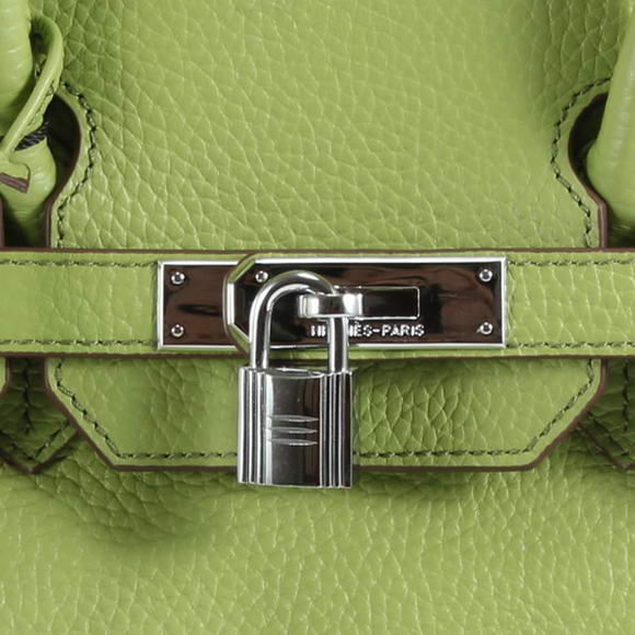 Hermes Birkin 35CM Togo Leather Handbag 6089 Green Silver