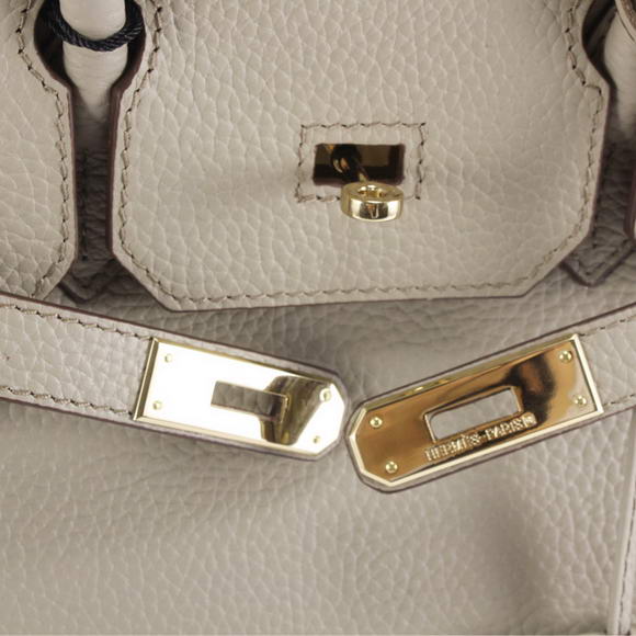 Hermes Birkin 35CM Togo Leather Handbag 6089 Light Grey Golden