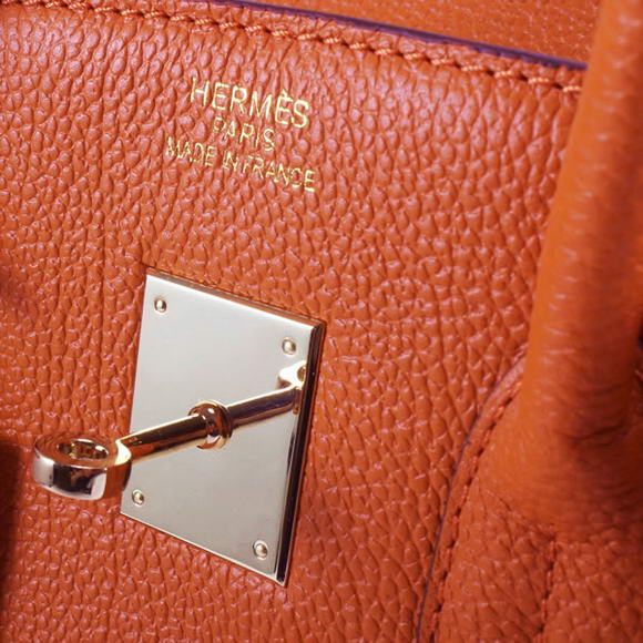 Hermes Birkin 35CM Togo Leather Handbag 6089 Orange Golden