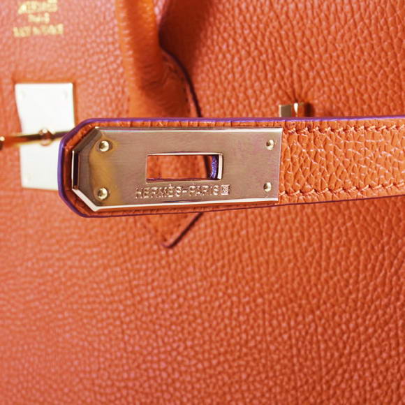 Hermes Birkin 35CM Togo Leather Handbag 6089 Orange Golden