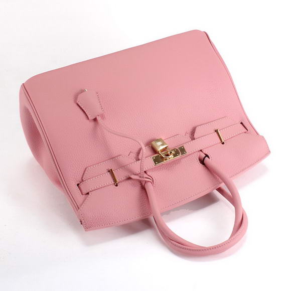 Hermes Birkin 35CM Togo Leather Handbag 6089 Pink Golden