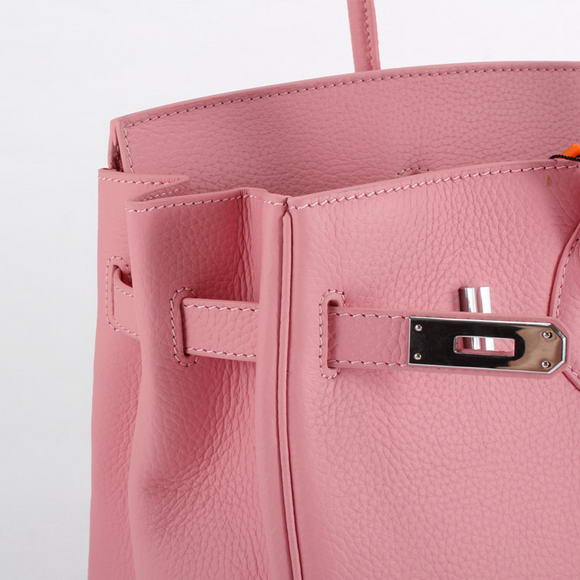 Hermes Birkin 35CM Togo Leather Handbag 6089 Pink Silver