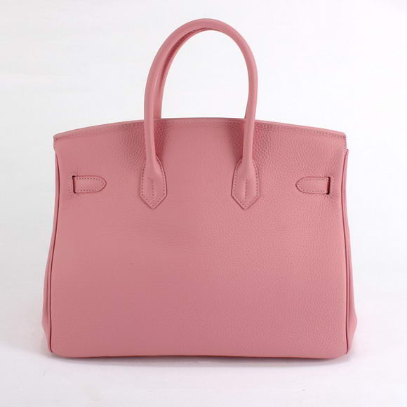 Hermes Birkin 35CM Togo Leather Handbag 6089 Pink Silver