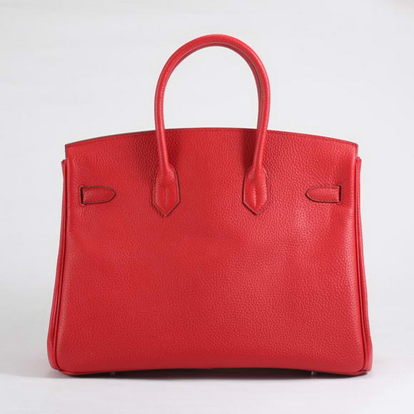 Hermes Birkin 35CM Togo Leather Handbag 6089 Red Golden