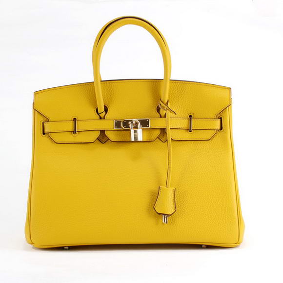 Hermes Birkin 35CM Togo Leather Handbag 6089 Yellow Golden