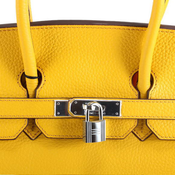 Hermes Birkin 35CM Togo Leather Handbag 6089 Yellow Silver