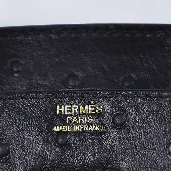 Hermes Birkin 35CM Tote Bags Ostrich Togo Leather Black Golden