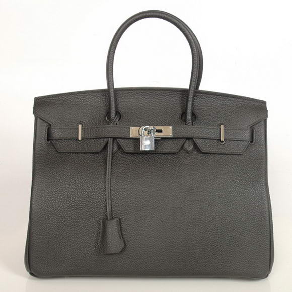 Hermes Birkin 35CM Tote Bags Smooth Togo Leather Black Silver