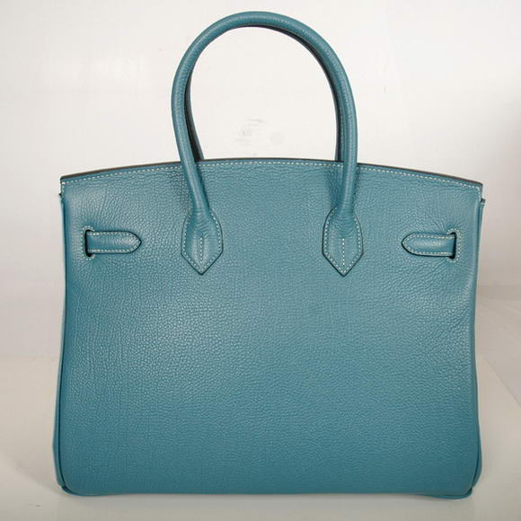 Hermes Birkin 35CM Tote Bags Smooth Togo Leather Blue Golden