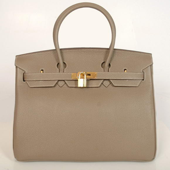 Hermes Birkin 35CM Tote Bags Smooth Togo Leather Dark Grey Golden