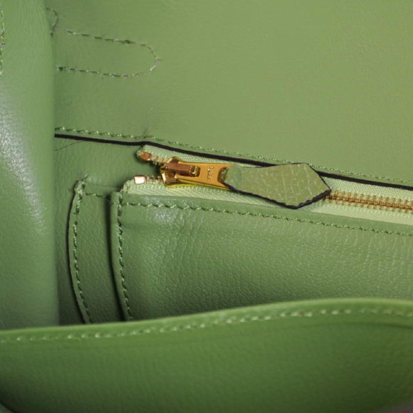 Hermes Birkin 35CM Tote Bags Smooth Togo Leather Green Golden