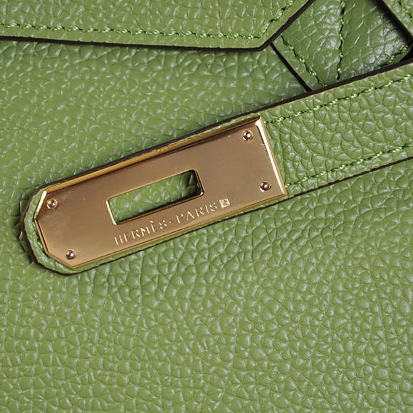 Hermes Birkin 35CM Tote Bags Smooth Togo Leather Green Golden