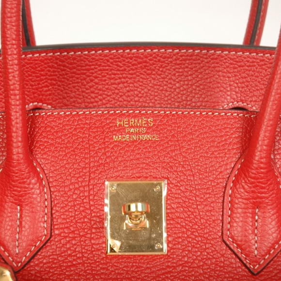 Hermes Birkin 35CM Tote Bags Smooth Togo Leather Red Golden