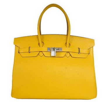 Hermes Birkin 35CM Tote Bags Smooth Togo Leather Turkey Yellow Silver