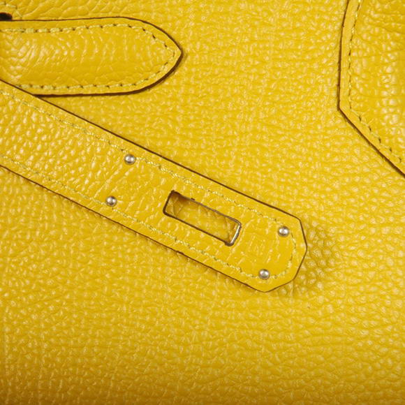 Hermes Birkin 35CM Tote Bags Smooth Togo Leather Yellow Silver