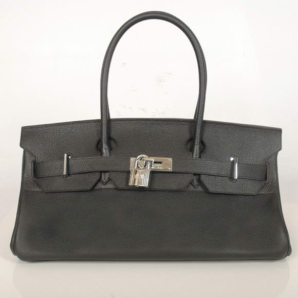 Hermes Birkin 42cm JPG Birkin Togo Leather Black Bag Silver Hardware