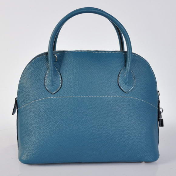 Hermes Bolide 31CM Tote Bags Clemence H1031 Blue