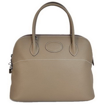 Hermes Bolide 37CM Tote Bags Clemence H1037 Grey