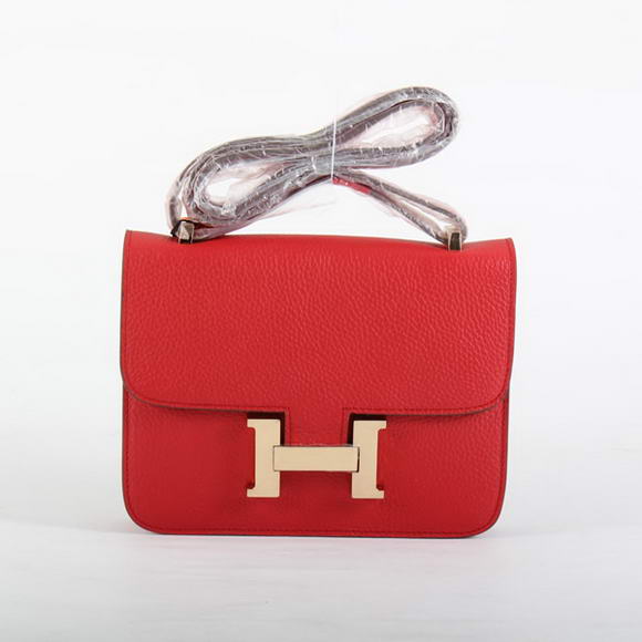 Hermes Constance Bag Togo Leather 1622S Red Golden