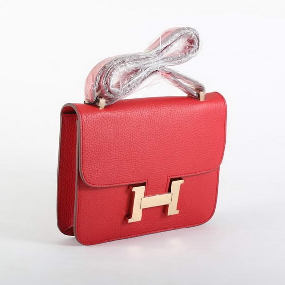 Hermes Constance Bag Togo Leather 1622S Red Golden