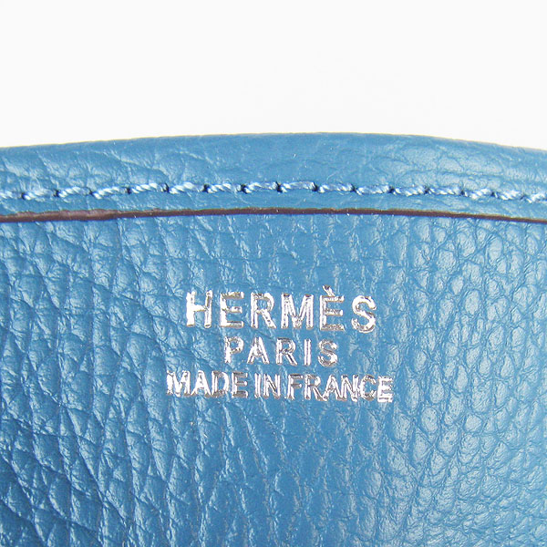 Hermes Cowhide Evelyne Messenger Bag 6309 Blue