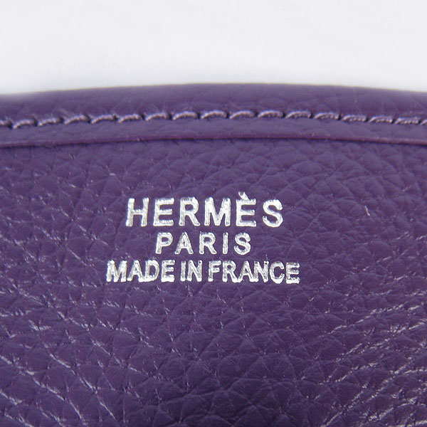 Hermes Cowhide Evelyne Messenger Bag 6309 Purple