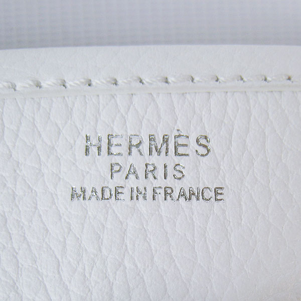 Hermes Cowhide Evelyne Messenger Bag 6309 White