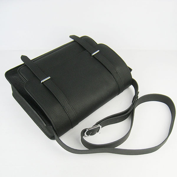 Hermes Jypsiere Togo Leather Messenger Bag H2810 Black