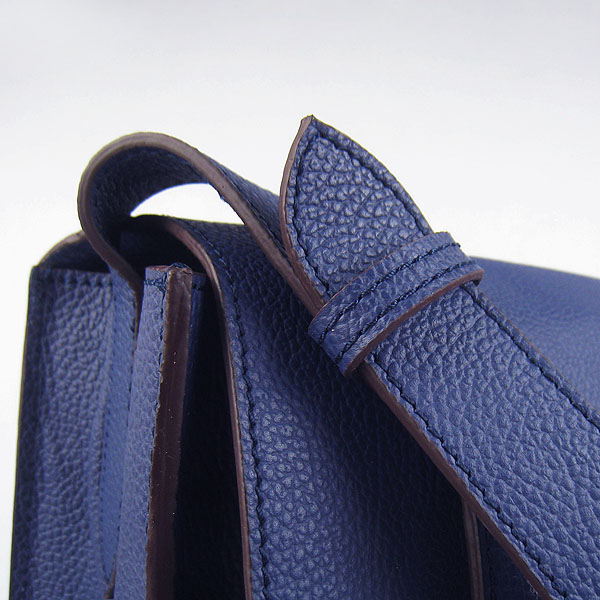 Hermes Jypsiere Togo Leather Messenger Bag Dark Blue