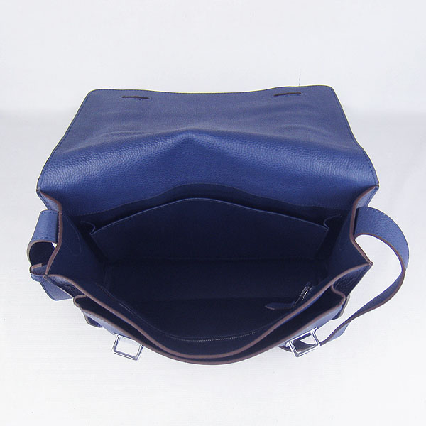 Hermes Jypsiere Togo Leather Messenger Bag Dark Blue