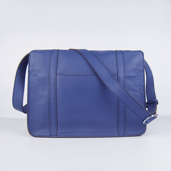 Hermes Jypsiere Togo Leather Messenger Bag Dark Blue