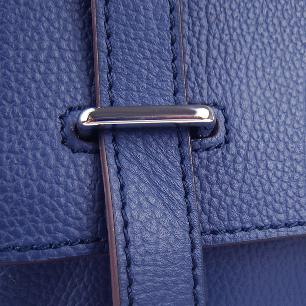 Hermes Jypsiere Togo Leather Messenger Bag Dark Blue