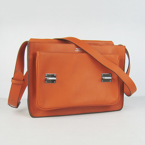 Hermes Jypsiere Togo Leather Messenger Bag H2810 Orange