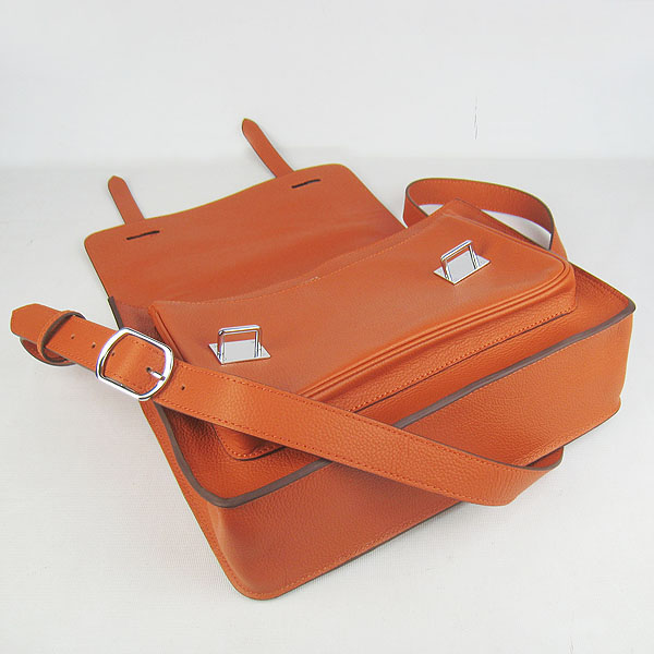 Hermes Jypsiere Togo Leather Messenger Bag H2810 Orange