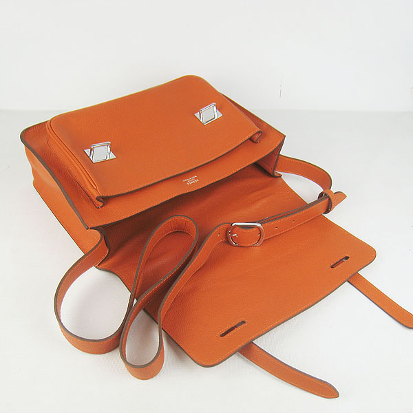 Hermes Jypsiere Togo Leather Messenger Bag H2810 Orange