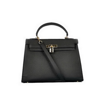 Newest 2012 Hermes Kelly 32cm Bags Black Calf Leather Gold