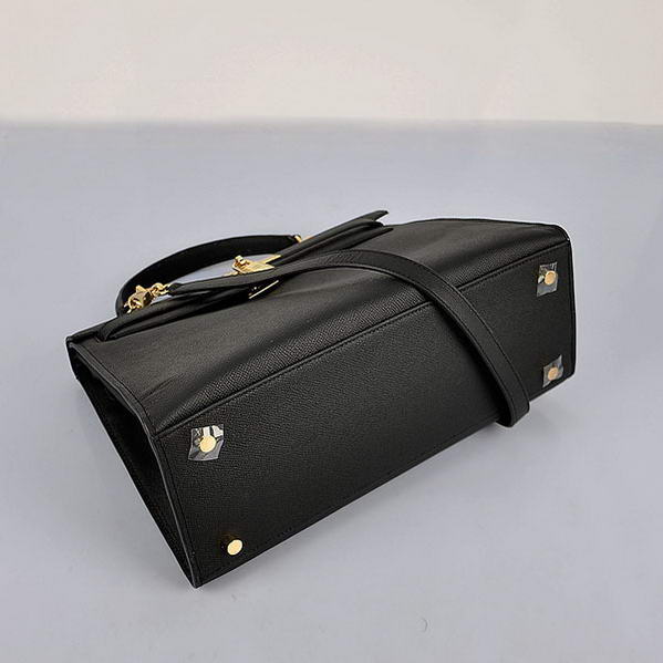 Newest 2012 Hermes Kelly 32cm Bags Black Calf Leather Gold