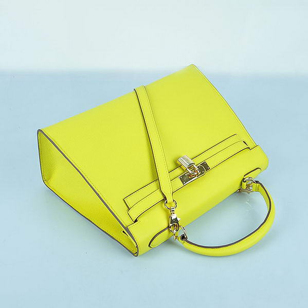 Hot Style Hermes Kelly 32cm Bags Yellow Calf Leather Gold