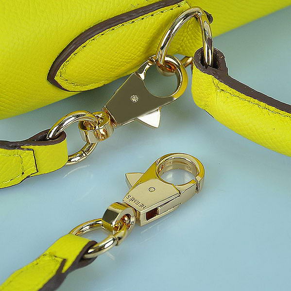 Hot Style Hermes Kelly 32cm Bags Yellow Calf Leather Gold