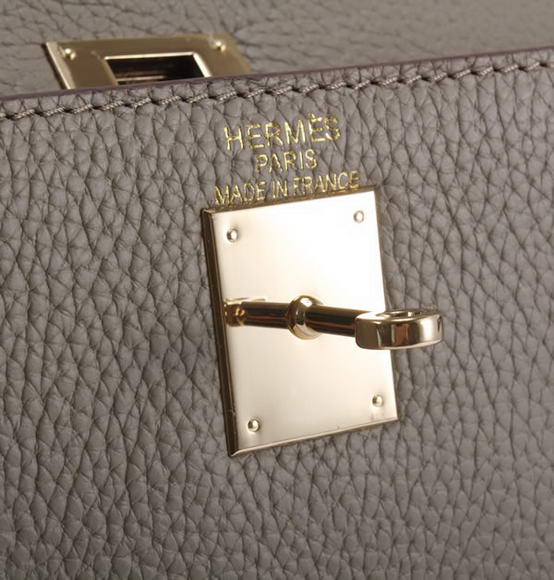 Hermes Kelly 32cm Togo Leather Handbags 6018 Dark Grey Golden